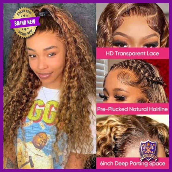 13x6 Lace Front Human Hair Wig Deep Wave 200 Density Glueless main image 4